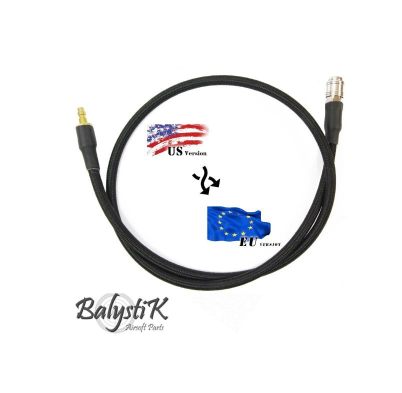Balystik adapter US - EU 8mm black braided line for HPA regulator