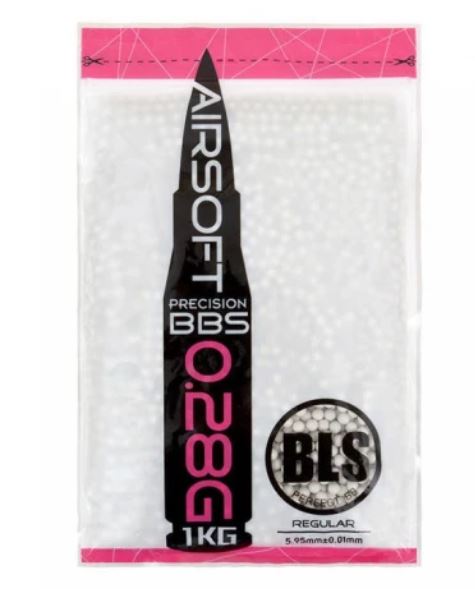 BLS PRECISION Airsoft Pellets 0.28g, 3500 BBs (Bag) - White