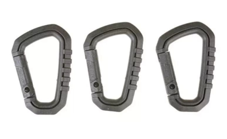 Set of 3 Polymer Snap Hooks – Black