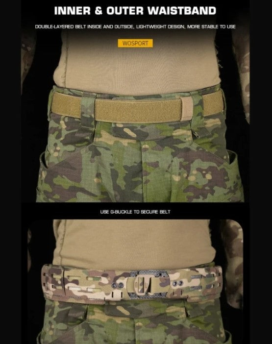 WST WRC Lightweight Combination Shooters Belt with Molle Webbing - Ranger Green