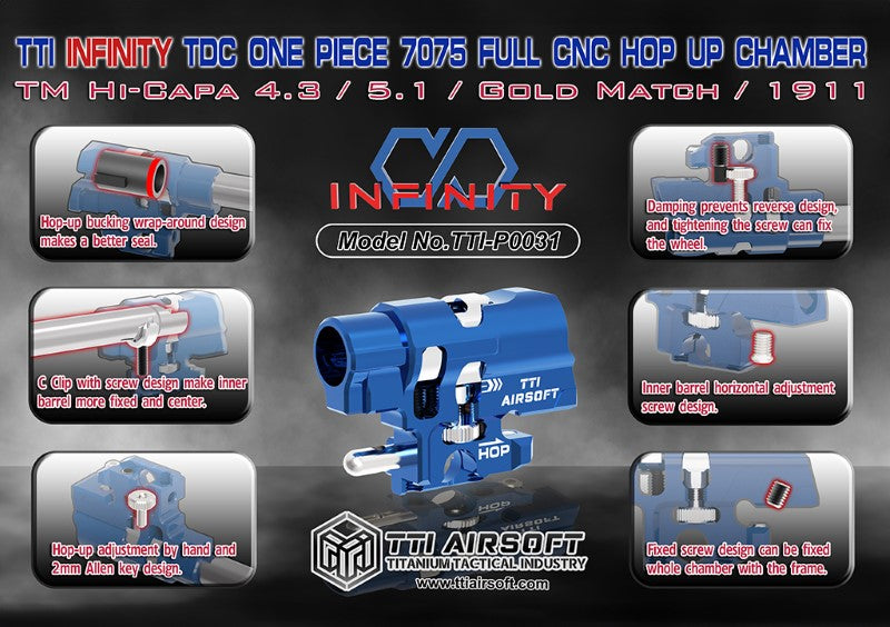 TTI INFINITY CNC TDC Hop-Up Chamber for Hi-Capa - Black