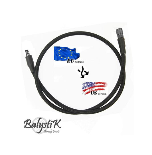 Balystik adapter EU - US 8mm black braided line for HPA regulator