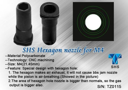 SHS Hexagon Nozzle 21,45mm for M4 AEG