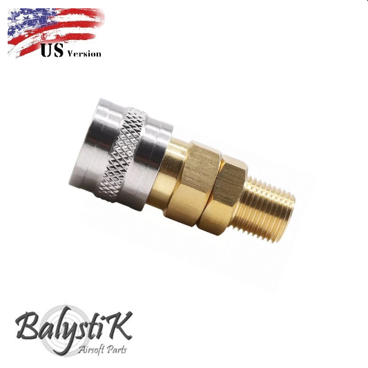 BalystiK female coupler 1/8 NPT male thread US - Gold / Silver