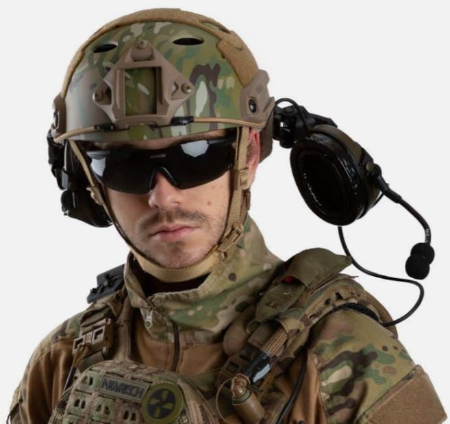Premium Headset Helmet Mount with microphone mount BLACK