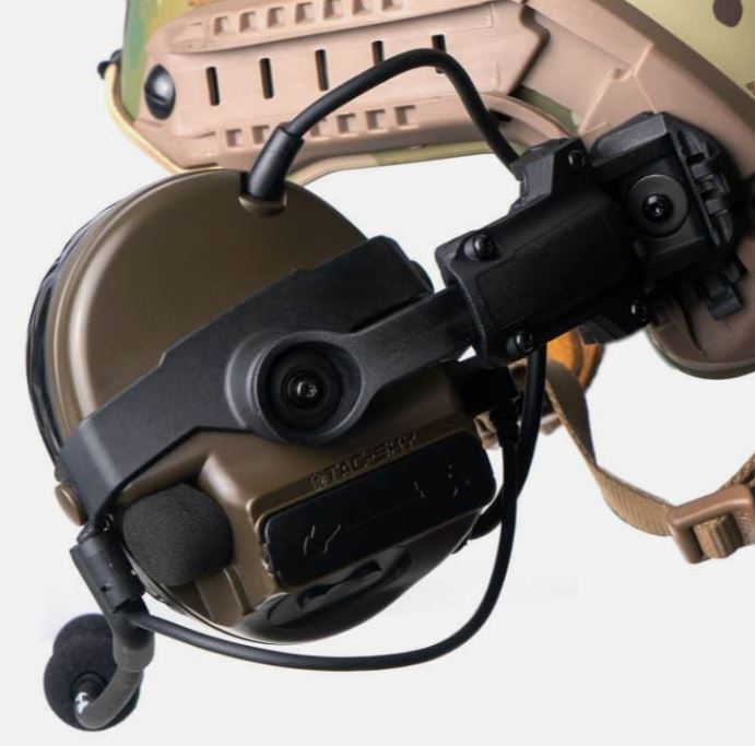 Premium Headset Helmet Mount with microphone mount BLACK