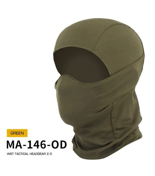 Balaclava with rubber protective mask WST 2.0 - Green