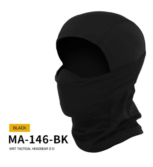 Balaclava with rubber protective mask WST 2.0 - Black